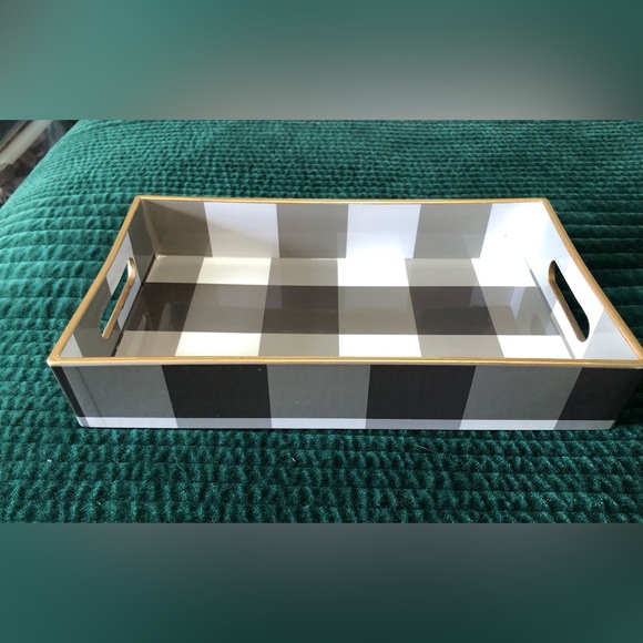 8 Oak Lane Black & White Buffalo Check Storage Tray 11” x 6.5” x 2” - Picture 3 of 7